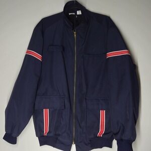 Vintage Unitog Jacket Mens Size 48 Long Union Made Blue Workwear Zip Pockets USA
